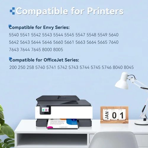 Vista 2 de 62XL - Cartuchos de tinta negros y de color compatibles con HP 62XL, paquete combinado de cartuchos de tinta para HP Ink 62 para impresora Envy 7640