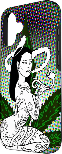 Vista 2 de iPhone 16 Weed Smoking Babe Marihuana Cannabis Smoke Stoner 420 Estuche de regalo