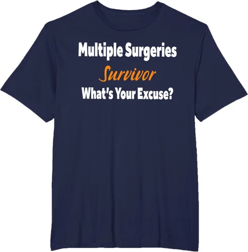 Vista 39 de Camiseta de regalo de cirugía múltiple para sobrevivientes de cirugía ¿Cuál es tu excusa?, Negro