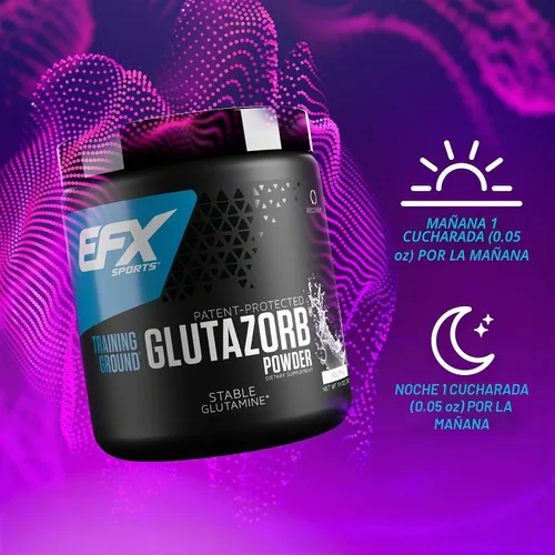 Vista 5 de EFX Sports Training Ground Glutazorb Powder Suplemento de glutamina altamente concentrado, pH correcto, digestión y apoyo inmunológico, 140