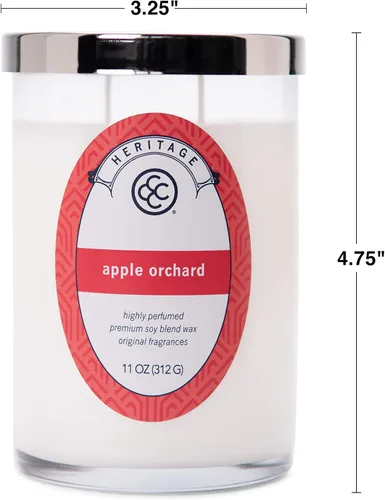 Vista 7 de Colonial Candle Apple Orchard - Vela perfumada en frasco, colección Heritage, blanco, 2 mechas, 11 onzas