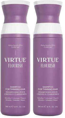 Vista 14 de VIRTUE Flourish Champú sin sulfato para cabello fino, Producto para el crecimiento y volumen del cabello, Desintoxica y repara, Seguro