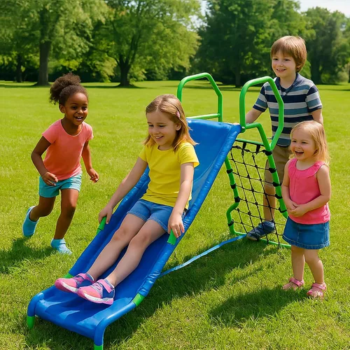 Vista 8 de Wonkawoo Tobogán de 5 pies para niños de metal independiente para patio de recreo al aire libre, interior, juego de tobogán para patio trasero