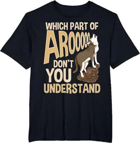 Vista 39 de What Part Of Aroooo Don't You Understand Husky - Camiseta para perro, Negro, S