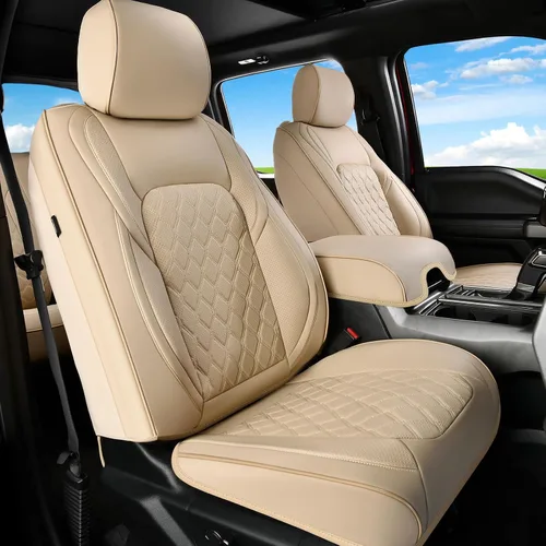 Vista 21 de Huidasource Fundas para asiento trasero de automóvil, de cuero (fila trasera, negro)