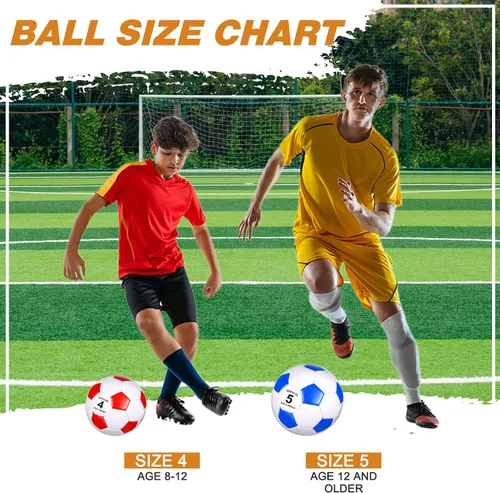 Vista 4 de Sotiff 24 pelotas de fútbol a granel con 24 bombas de fútbol desinfladas para niños, adolescentes, fútbol a granel para entrenamiento
