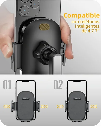 Vista 6 de APPS2Car Soporte de teléfono resistente, soporte de escritorio ajustable para videollamadas, compatible con teléfonos inteligentes de 4.7 a 6.8
