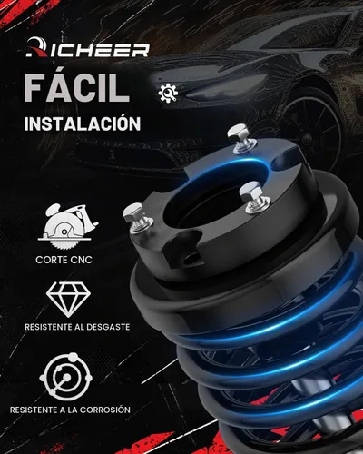 Vista 5 de Richeer Kit de elevación de nivelación de 1.5 pulgadas compatible con Tacoma 2005-2023 2003-2024 4 Runner, kit de elevación de nivelación apto