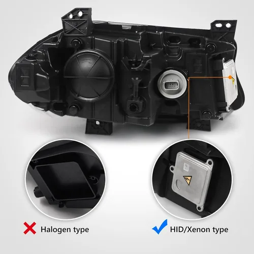 Vista 2 de Conjunto de faros delanteros FIONE Xenon/HID compatible con Dodge Charger 2015-2021 con luz diurna LED en el lado izquierdo del conductor LH