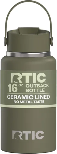 Vista 18 de RTIC - Botella de agua Outback de 32 oz (1 L), con revestimiento de cerámica, aislada, de acero inoxidable, doble pared con aislamiento al vacío