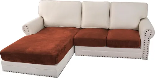 Vista 15 de H.VERSAILTEX Funda de cojín elástica de terciopelo para sofá, funda de cojín de felpa para cojines de silla, protector de muebles, cojín de asiento