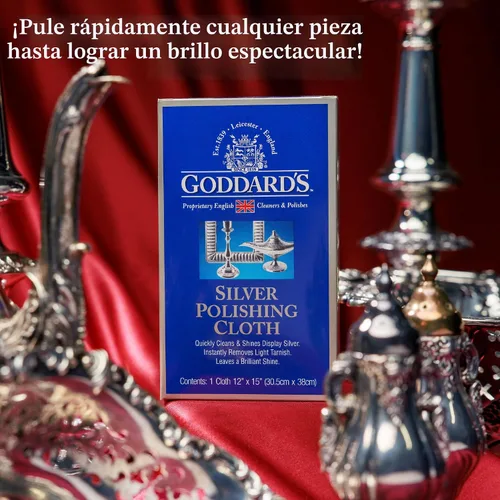 Vista 4 de Goddard And Sons 707684 Paño para cuidado de plata, _, 1 For Plated or Sterling Silver, Gold, Jewelry & Antiques, Reusable Lint-Free Design