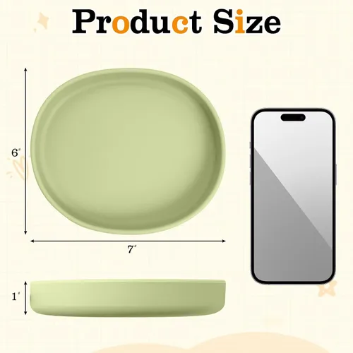Vista 2 de BNOSDM Plato de Comida de Silicona para Perros, Cuenco Poco Profundo para Perros, Plato Plano para Gatos, 1 Paquete, Platos Pequeños para Cachorros