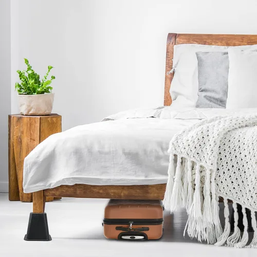 Vista 2 de Elevadores de cama resistentes, elevadores de muebles de 6 pulgadas para cama de dormitorio, mesa y sofá, soporta hasta 1500 libras (juego de 4)