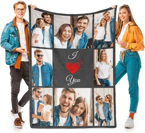 Vista 11 de inkArts Mantas personalizadas con foto, manta personalizada con mi propia foto, mantas personalizadas con imagen, regalos personalizados