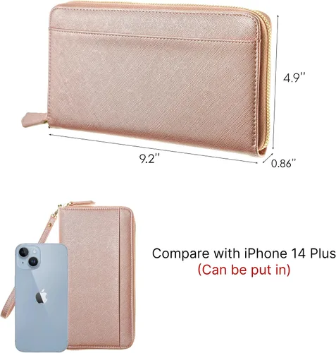 Vista 4 de Organizador de documentos de viaje - Funda RFID para pasaporte, cartera con soporte para la familia