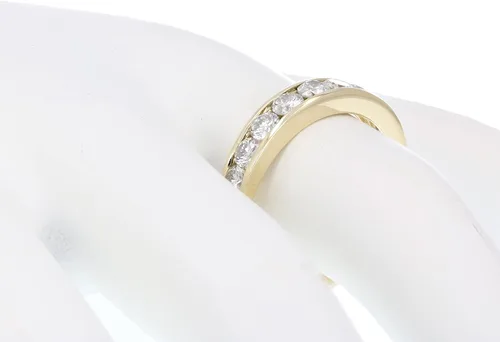 Vista 5 de VIR JEWELS Anillo de boda de diamante blanco de 1 cttw a 2 quilates para mujer, juego de canales de oro de 14 quilates, tamaño 4.5-10