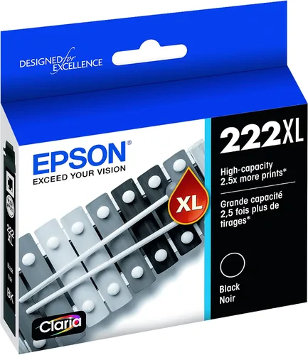 Vista 3 de Epson 222 Cartucho negro de tinta Claria de alta capacidad (T222XL120-S) funciona y cartucho cian de capacidad estándar de 222 Claria Ink