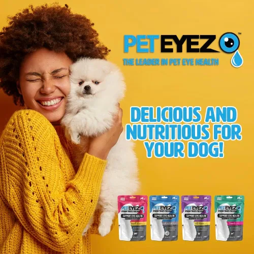 Vista 7 de PetEyez Golosinas vitamínicas para eliminar manchas de lágrimas para perros, apoya la salud ocular y reduce la picazón y la acumulación de manchas