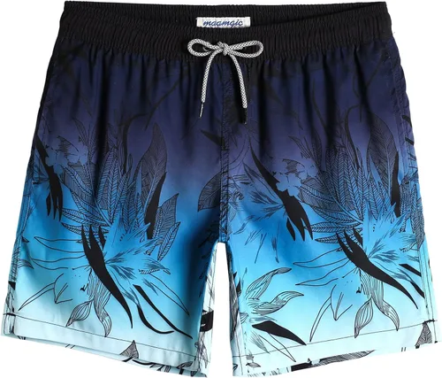 Vista 52 de maamgic Traje de baño para hombre, de secado rápido, con forro de malla, divertido traje de baño de 7 pulgadas Raya azul