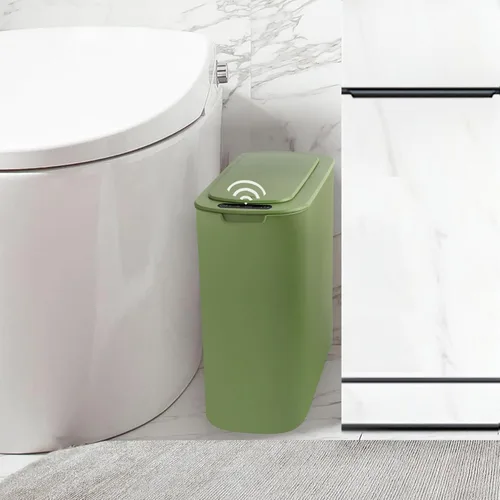 Vista 13 de TIPGO - Cubo de basura automático con sensor de movimiento para baño con tapa, basurero táctil de 2.6 galones, papelera de basura inteligente