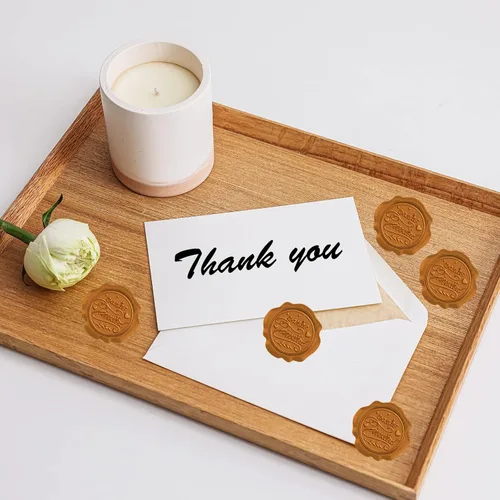 Vista 3 de CRASPIRE 50 calcomanías de sello de cera con texto en inglés "You're Invited", autoadhesivas, calcomanías de sello de cera para sobres de boda