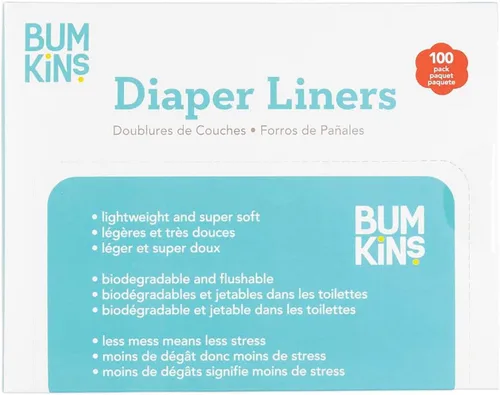 Vista 5 de Bumkins Forro de tela desechable para pañales, biodegradable, neutro, 100 unidades (paquete de 1)