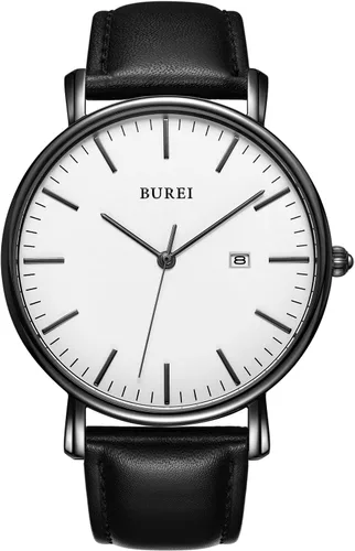 Vista 22 de BUREI Relojes de pulsera para hombre, relojes minimalistas de moda, analógicos de cuarzo, impermeables para hombres