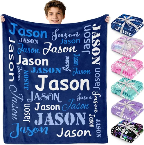 Vista 21 de Gudina Mantas y mantas personalizadas con nombre personalizado con nombre, manta de franela personalizada, regalos para niños, niñas, niños y bebés