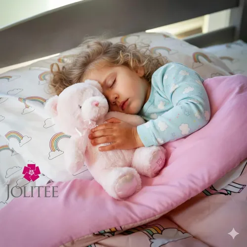 Vista 5 de Jolitee My First Bear - Oso de peluche rosa para bebé recién nacido, 10 pulgadas