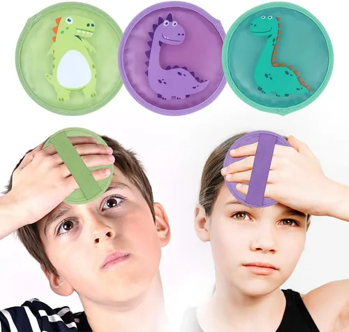 Vista 10 de Paquetes de hielo para niños para golpes - Paquete de 3 lindos paquetes de hielo de gel de dinosaurio reutilizables para lesiones, golpes