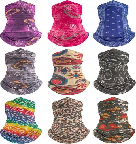 Vista 9 de 9 pañuelos para el cuello para mujer, pasamontañas, tubo, máscara facial UV, diadema, para hombre, para esquí, refrescante, paquete de envoltura