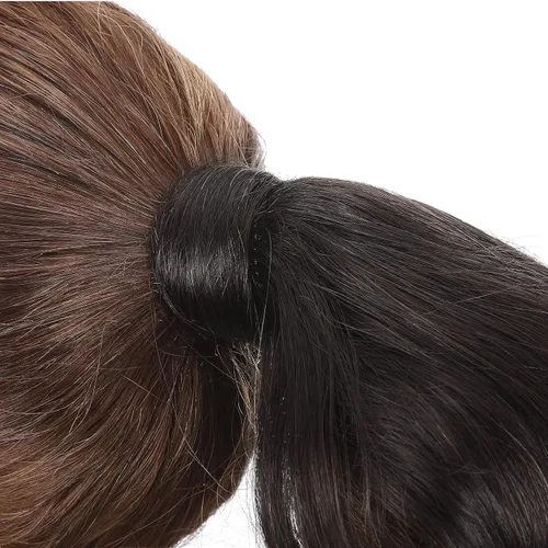 Vista 5 de SEGO Extensión de cola de caballo de cabello humano real, con clip envolvente, cola de caballo larga y recta con pasta mágica, postizos de cabello