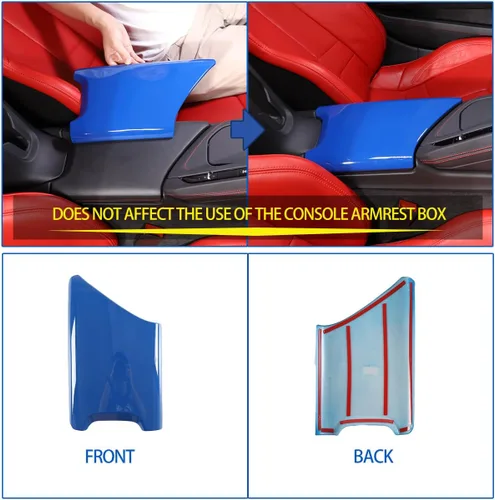 Vista 4 de Funda de panel para caja de reposabrazos compatible con Chevrolet Corvette C8 2020-2025, bandeja de almacenamiento con protección para reposabrazos
