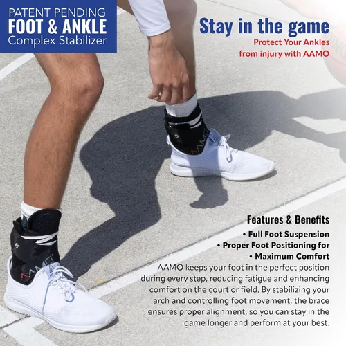 Vista 9 de AAMO - Tobillera deportiva con cordones para mujeres y hombres, soporte de tobillo, soporte de pie, para esguinces o lesionados de tobillo y más
