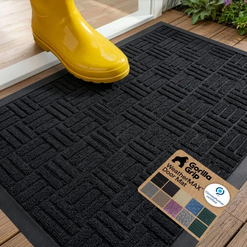 Vista 120 de Gorilla Grip - Tapete WeatherMax todo terreno 100% impermeable, caucho natural, resistente a manchas y decoloración, interior y exterior, fácil
