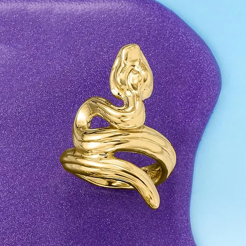 Vista 6 de Ross-Simons Anillo de serpiente de oro amarillo italiano de 18 quilates