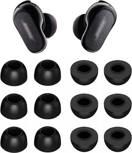 Vista 7 de ALXCD Auriculares de espuma compatibles con auriculares Bose QuietComfort II 2022, 6 pares de almohadillas de espuma viscoelástica suave Negro