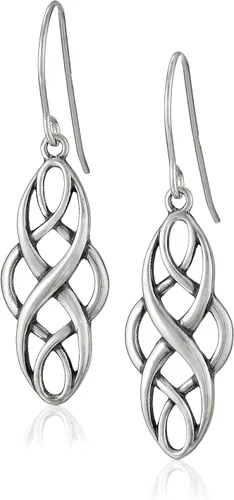 Vista 8 de Amazon Essentials Aretes colgantes de plata de ley con nudo celta oxidado (anteriormente colección Amazon)