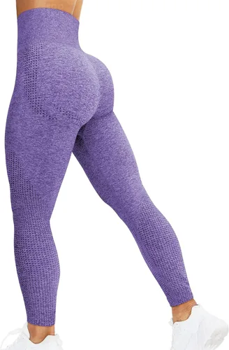 Vista 19 de HIGORUN - Leggings sin costuras para mujer, moldeadores, con diseño gráfico de sonrisas, de cintura alta, para el gimnasio, yoga o hacer ejercicio