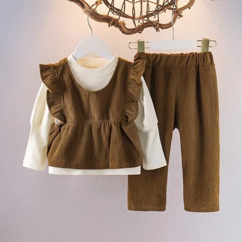 Vista 7 de TBUIALL Ropa de invierno para niñas pequeñas, ropa talla 78, trajes únicos para bebés, ropa boutique