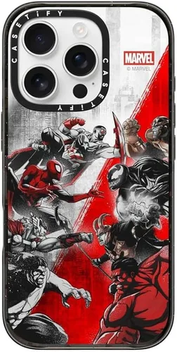 Vista 22 de CASETiFY Funda para iPhone Air, compatible con MagSafe Marvel VS CoLab Protección contra caídas de grado militar 4x de 8.2 pies Funda Capitán