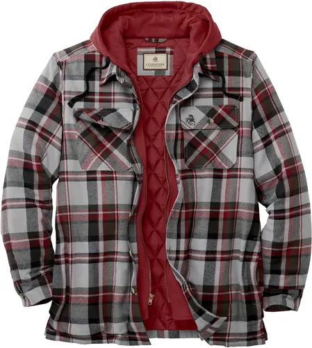 Vista 14 de Legendary Whitetails - Chaqueta Maplewood tipo camisa con capucha para hombre Cuadros de bisonte antiguo