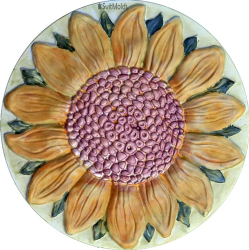 Vista 3 de Molde de plástico de girasol Stepping Stone Garden Path Hormigón Yeso #S18