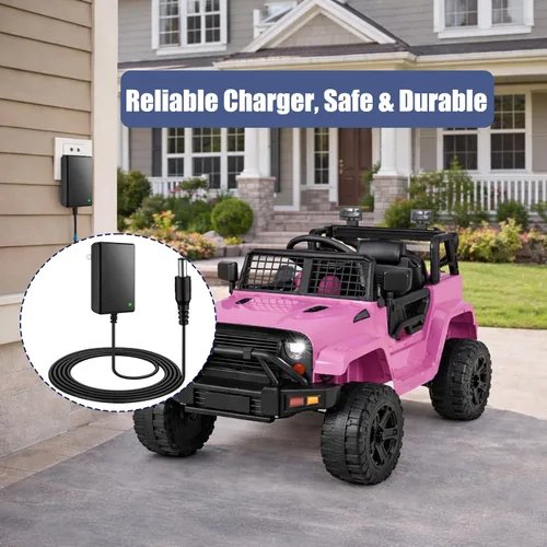 Vista 6 de Cargador de juguete de 12 V, enchufe redondo de 0.217 in x 0.083 in, cable de 6.6 pies For 12V ride-on cars, SUVs, bumper cars, tractors and