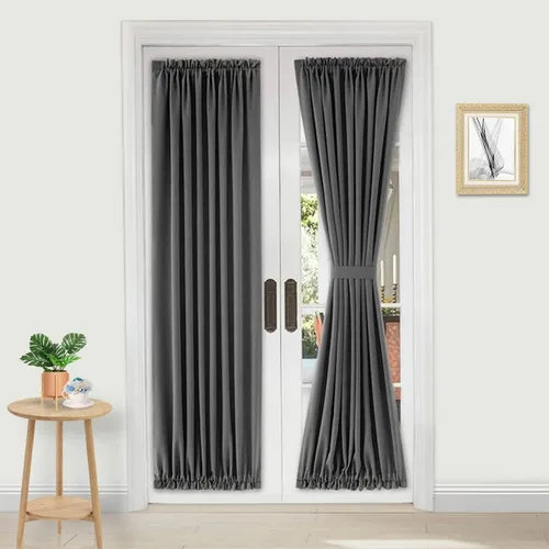 Vista 137 de DWCN Cortinas para Puertas Francesas – Cortinas opacas térmicas con bolsillo para barra para puertas con ventana de cristal, puertas de cocina