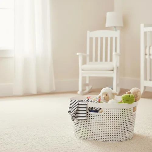 Vista 2 de Paquete de 4 cestas para la ropa sucia con mango recortado, cestas de plástico blanco, 40 L Dirty Clothes Storage Hamper