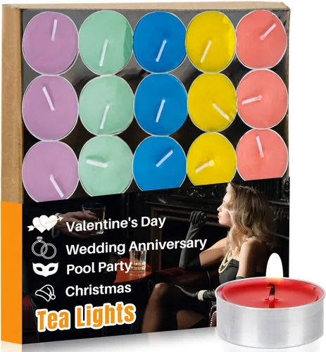 Vista 14 de Tealight Candles - Velas de té sin perfume, mini velas votivas con mecha de algodón para decorar el hogar, piscina, shabat, boda, emergencias, Blanco