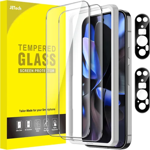 Vista 19 de JETech Protector de pantalla para Google Pixel 6a de 6.1 pulgadas con protector de lente de cámara, herramienta de fácil instalación, compatible