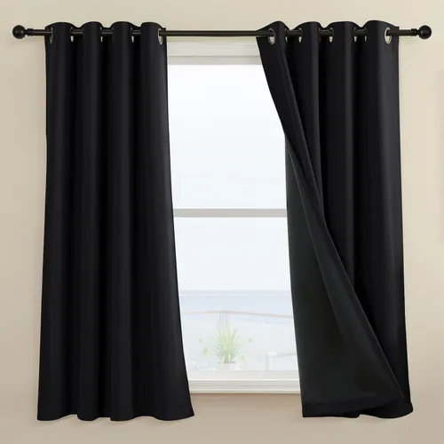 Vista 21 de Rutterllow - Cortinas 100% opacas, paneles de cortina con ojales, aislamiento térmico y bloqueo de luz para habitación y sala de estar